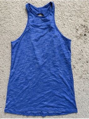 Lululemon Athletica Blue Heathered Racerback Marbled Blue Tank